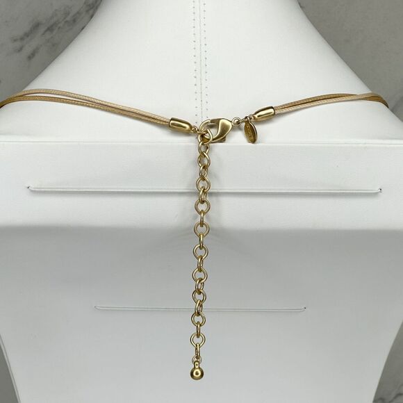 Chico's Gold Beaded Cord Turquoise Druzy Tassel Necklace ✨ - Picture 12 of 14